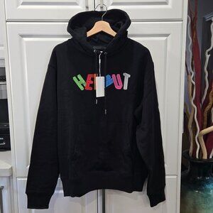Helmut Lang Logo-Print Hooded Sweatshirt - Black